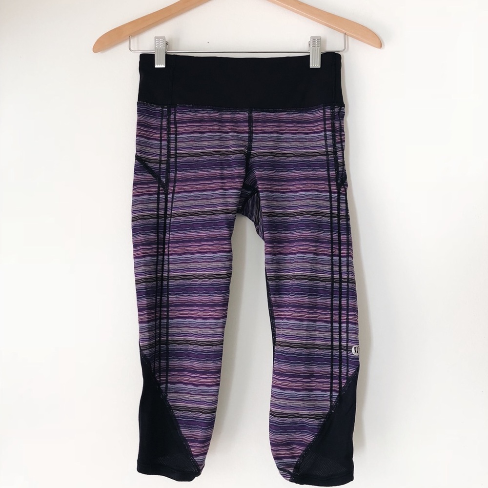 PRICE DROP! Lululemon Cropped Striped Yoga Pants